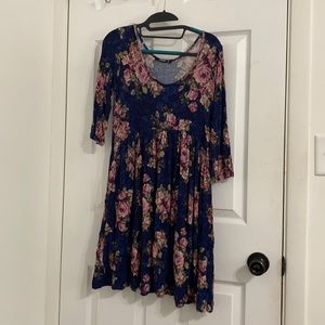 Navy floral dress